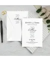 Beyaz Zarflı Dikey Düğün Davetiyesi - 1009 | davetiyegonder.com