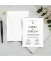 Beyaz Zarflı Dikey Düğün Davetiyesi - 1016 Beyaz Zarflı Dikey Düğün Davetiyesi - 1016 | davetiyegonder.com