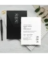 Siyah Zarflı Dikey Düğün Davetiyesi - 1025 | davetiyegonder.com