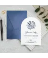 Lacivert Zarflı Dikey Düğün Davetiyesi - 1066 Lacivert Zarflı Dikey Düğün Davetiyesi - 1066 | davetiyegonder.com