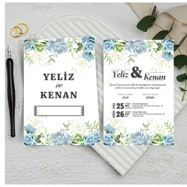 500 Adet - Ekonomik İkili Davetiye - 3038