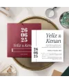 Bordo Kare Davetiye - BK42622 | Herşey Dahil  | davetiyegonder.com