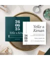 Yeşil Kare Davetiye - YK42622 Yeşil Kare Davetiye - YK42622 | Herşey Dahil | davetiyegonder.com