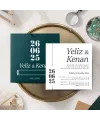 Yeşil Kare Davetiye - YK42622 Yeşil Kare Davetiye - YK42622 | Herşey Dahil | davetiyegonder.com