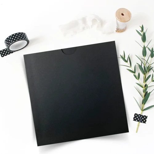 14x14- Siyah Kare Davetiye Zarfı (50 Adet) | davetiyegonder.com