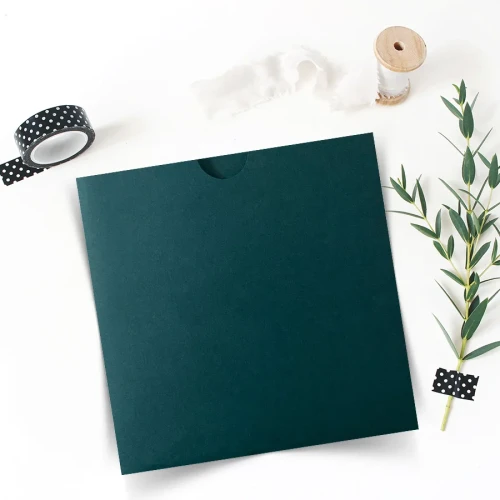 14x14- Yeşil Kare Davetiye Zarfı (50 Adet) | davetiyegonder.com