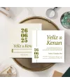 Krem Kare Davetiye - BK43621 Krem Kare Davetiye - BK43621 | davetiyegonder.com