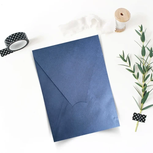 13x18-Kapaklı Lacivert Dikey Davetiye Zarfı (50 Adet) | davetiyegonder.com